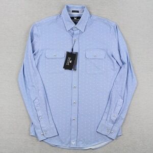 Buttercloth Shirt Mens M Blue Icy Cotton Slim Fit Long Sleeve Button Up NEW